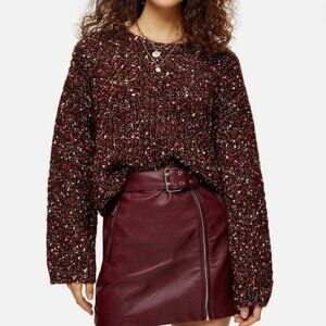 TOPSHOP Chevron Crop Sweater Size medium